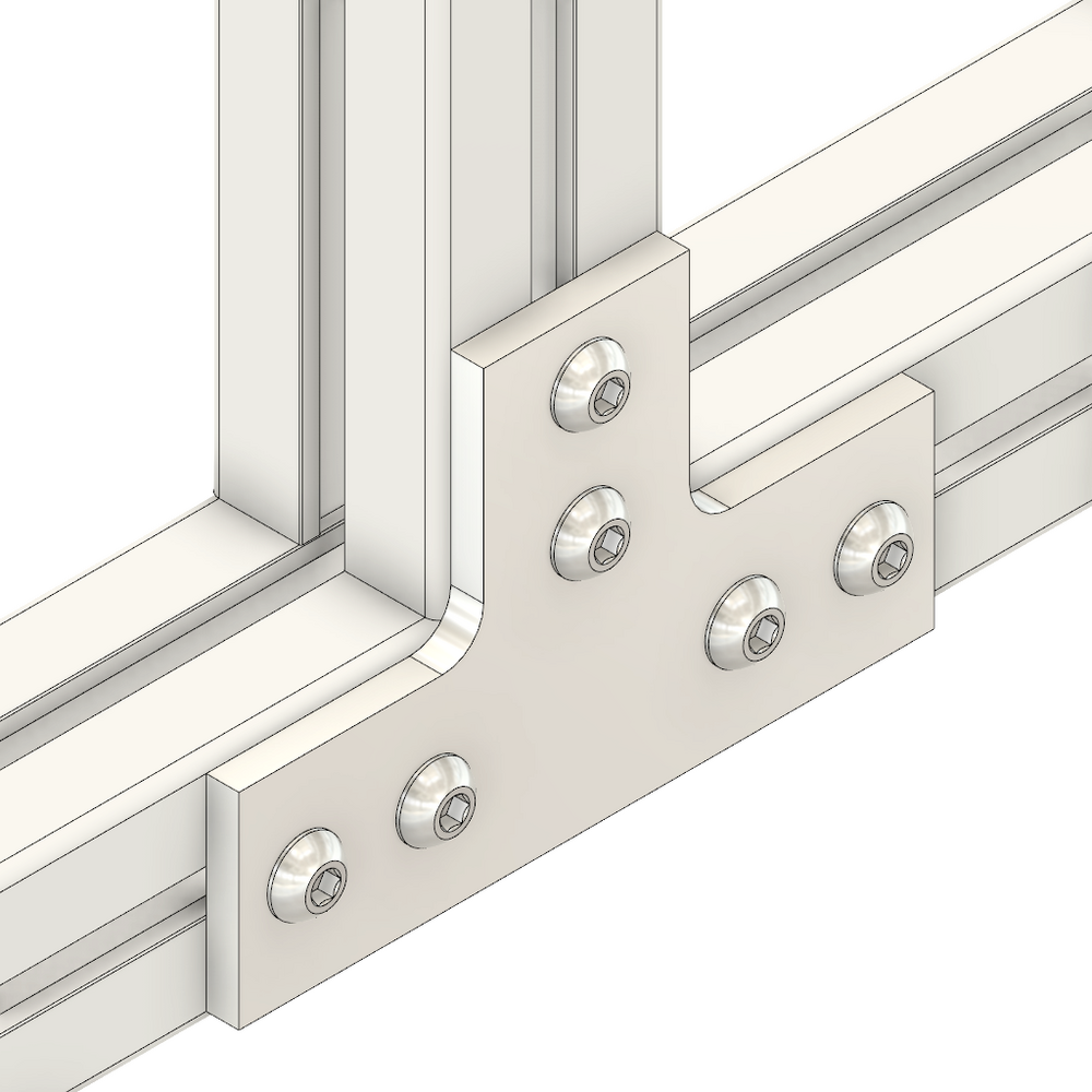 41-174-1 MODULAR SOLUTIONS ALUMINUM CONNECTING PLATE<br>135MM X 135MM FLAT TEE W/HARDWARE